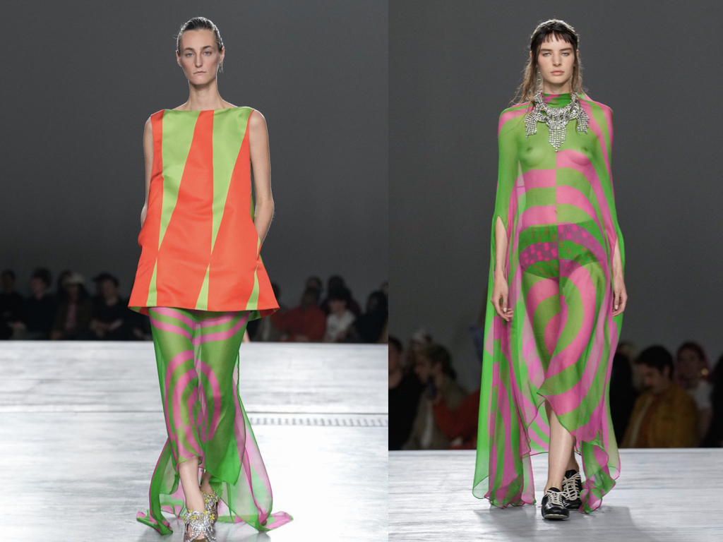 Due modelle con gli ultimi look presentati da Dries 
